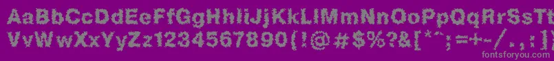 フォントHeb1Db – 紫の背景に灰色の文字