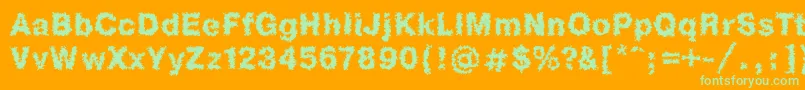 Heb1Db Font – Green Fonts on Orange Background