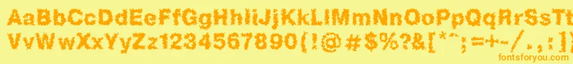 Heb1Db Font – Orange Fonts on Yellow Background