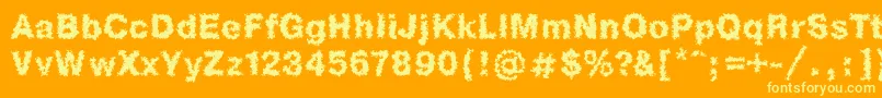 Heb1Db Font – Yellow Fonts on Orange Background