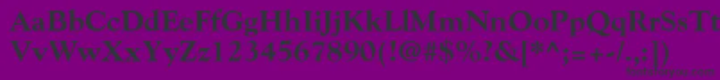 GoudyExtraBold-fontti – mustat fontit violetilla taustalla