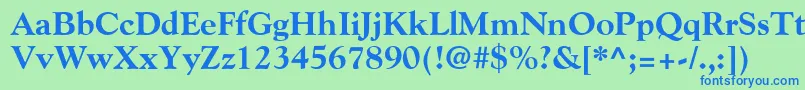 Czcionka GoudyExtraBold – niebieskie czcionki na zielonym tle