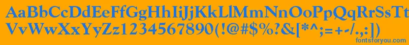 GoudyExtraBold-fontti – siniset fontit oranssilla taustalla