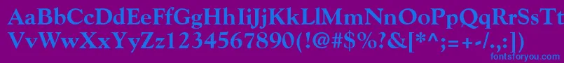 GoudyExtraBold-fontti – siniset fontit violetilla taustalla