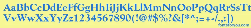 Czcionka GoudyExtraBold – niebieskie czcionki na żółtym tle