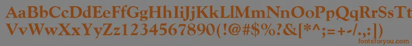 Fonte GoudyExtraBold – fontes marrons em um fundo cinza