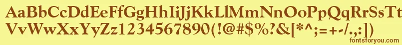 GoudyExtraBold-fontti – ruskeat fontit keltaisella taustalla