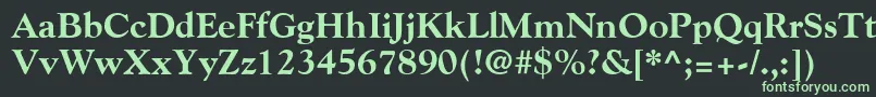 フォントGoudyExtraBold – 黒い背景に緑の文字