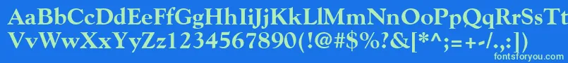 フォントGoudyExtraBold – 青い背景に緑のフォント