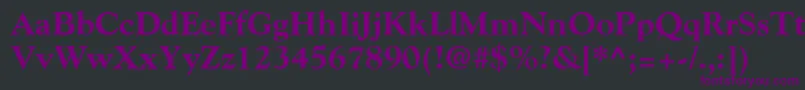 GoudyExtraBold-fontti – violetit fontit mustalla taustalla
