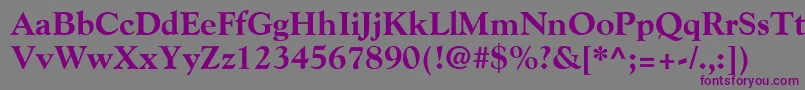 GoudyExtraBold-fontti – violetit fontit harmaalla taustalla
