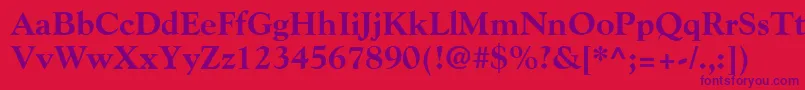 Czcionka GoudyExtraBold – fioletowe czcionki na czerwonym tle