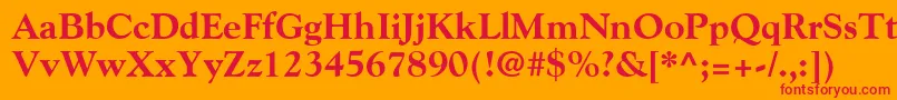 フォントGoudyExtraBold – オレンジの背景に赤い文字