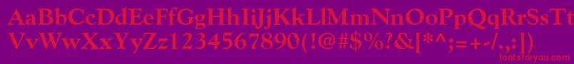 GoudyExtraBold-Schriftart – Rote Schriften auf violettem Hintergrund