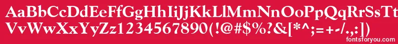 フォントGoudyExtraBold – 赤い背景に白い文字