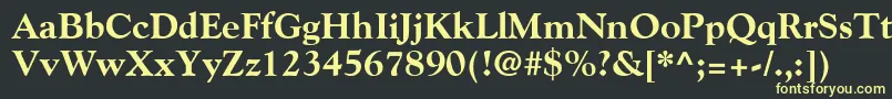 GoudyExtraBold-fontti – keltaiset fontit mustalla taustalla