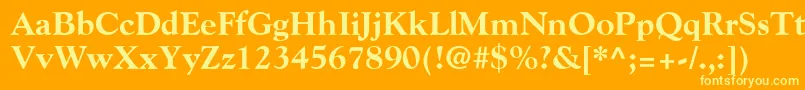 GoudyExtraBold-fontti – keltaiset fontit oranssilla taustalla