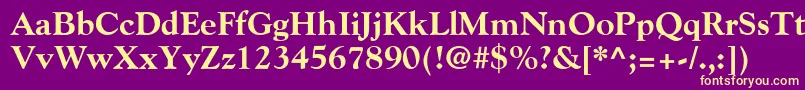 フォントGoudyExtraBold – 紫の背景に黄色のフォント