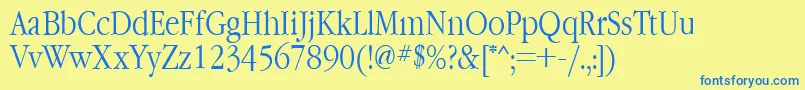 Garamondnarrowctt Font – Blue Fonts on Yellow Background