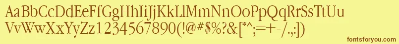 Garamondnarrowctt Font – Brown Fonts on Yellow Background