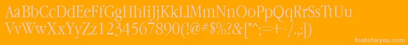 Garamondnarrowctt-Schriftart – Rosa Schriften auf orangefarbenem Hintergrund