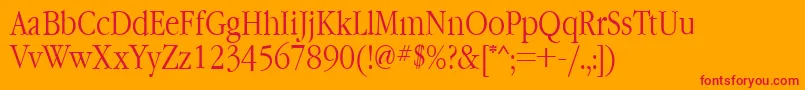 フォントGaramondnarrowctt – オレンジの背景に赤い文字