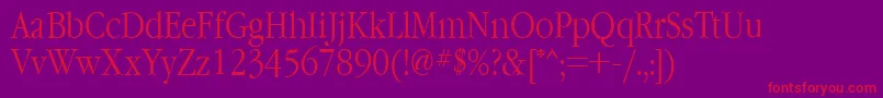 Garamondnarrowctt Font – Red Fonts on Purple Background