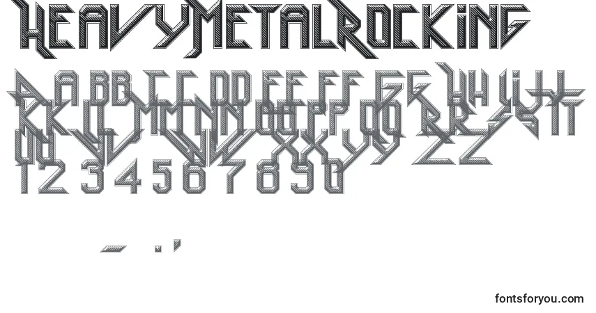 A fonte HeavyMetalRocking – alfabeto, números, caracteres especiais