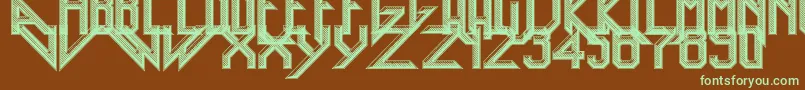 HeavyMetalRocking-fontti – vihreät fontit ruskealla taustalla
