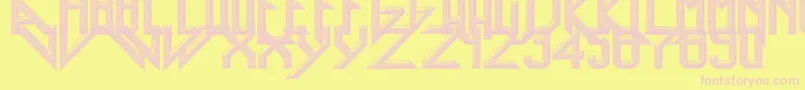 HeavyMetalRocking-fontti – vaaleanpunaiset fontit keltaisella taustalla
