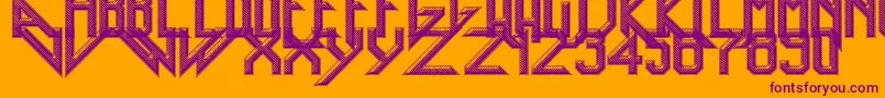 HeavyMetalRocking Font – Purple Fonts on Orange Background