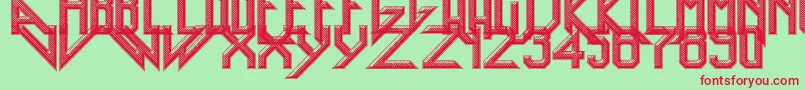 HeavyMetalRocking Font – Red Fonts on Green Background