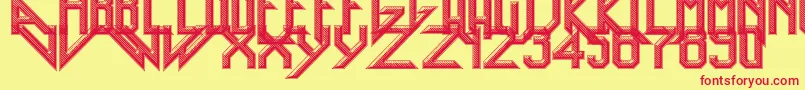 HeavyMetalRocking Font – Red Fonts on Yellow Background