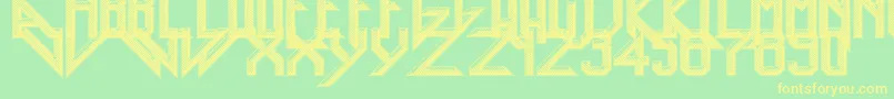 HeavyMetalRocking Font – Yellow Fonts on Green Background