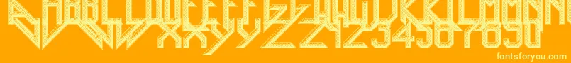 HeavyMetalRocking Font – Yellow Fonts on Orange Background
