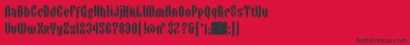 フォントZtormEyefs – 赤い背景に黒い文字