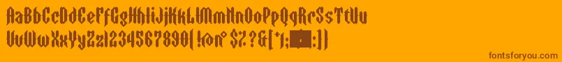 ZtormEyefs Font – Brown Fonts on Orange Background