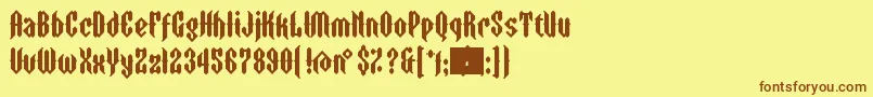 ZtormEyefs Font – Brown Fonts on Yellow Background