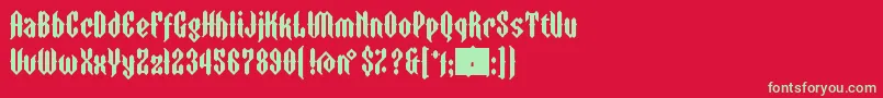 ZtormEyefs Font – Green Fonts on Red Background