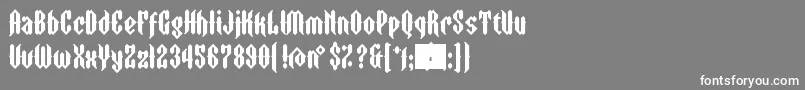 フォントZtormEyefs – 灰色の背景に白い文字