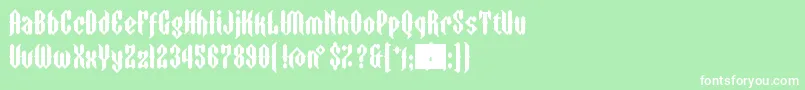 ZtormEyefs-Schriftart – Weiße Schriften auf grünem Hintergrund