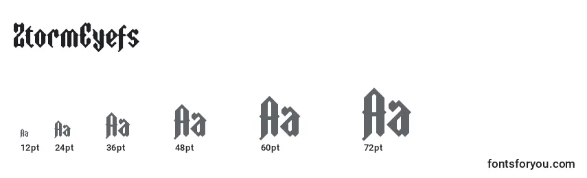 Размеры шрифта ZtormEyefs