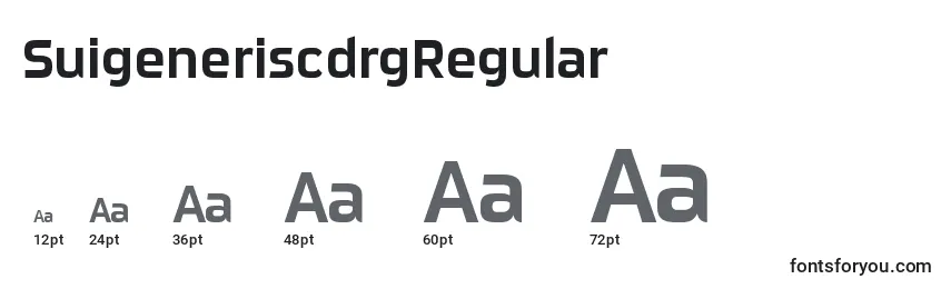 Размеры шрифта SuigeneriscdrgRegular