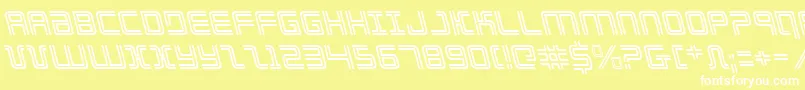 Elecdayl-Schriftart – Weiße Schriften auf gelbem Hintergrund