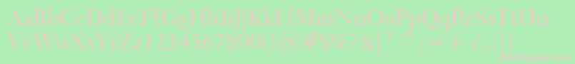 Transitional551MediumBt-fontti – vaaleanpunaiset fontit vihreällä taustalla