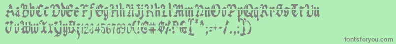 フォントUberhГ¶lmeLazarCondensed – 緑の背景に灰色の文字