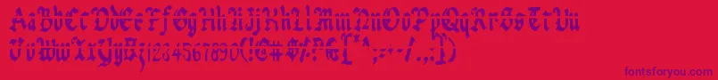 フォントUberhГ¶lmeLazarCondensed – 赤い背景に紫のフォント