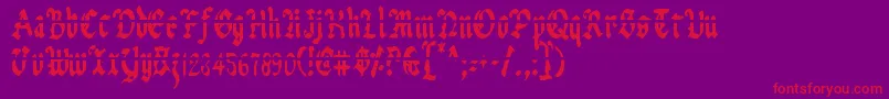 UberhГ¶lmeLazarCondensed Font – Red Fonts on Purple Background