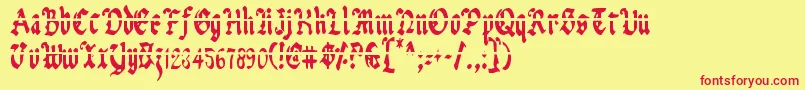 UberhГ¶lmeLazarCondensed Font – Red Fonts on Yellow Background