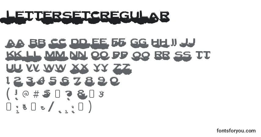 A fonte LettersetcRegular – alfabeto, números, caracteres especiais